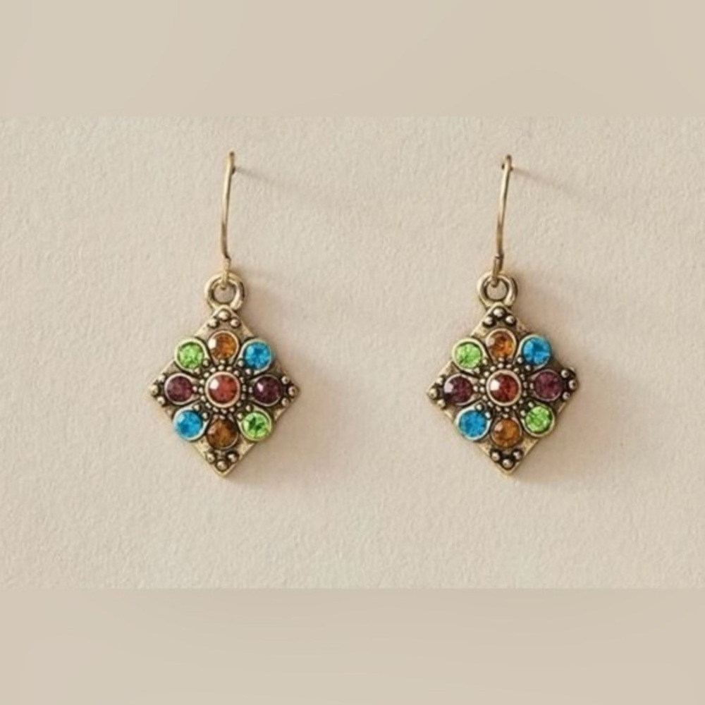 Antique Gold Crystal Earrings BRAND NEW